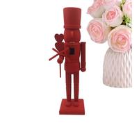 Generisch Nutcracker Figures Collectible Heart Soldier in 36 cm | Wooden heart nutcracker for Valentine's Day as well as holiday tables, desk, centrepiece, mantelpiece, party and Christmas