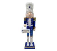 Generisch Nutcracker Soldier - Wooden Nutcracker for Jewish Festival | White and Blue Festive Table Decoration for Sideboard Mantle