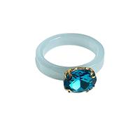 Generisch O Rings Seal Set Sanitary Colorful Acrylic Rhinestone Ring for Women Cute Costume Accessories Indian Rings, one size, Resin, No Gemstone