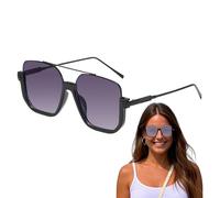Generisch Occhiali Da Sole Donna | 5.67 x 2.2 pollici Occhiali Polarizzati Alla Con Protettive, Montatura Grande Stile Retro Per Guida, Viaggio E Vacanze, gray, Siehe Beschreibung