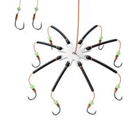 Generisch Octopus Hooks, Bright Pack of 10 8 Claws with High Strength, Fish Bait Hooks, for and Saltwater on Catfish, Carp, Perch, Tuna, Zander, Trout in Rivers and Lakes