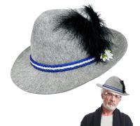 Generisch Oktoberfest Hat | Bavarian Costume Hat | Hat Jewellery | Chapeau Tyrolia | Cappello Tirolese | Sombrero Bávaro | Classic Alpine Caps Felt Costumes | For Festivals & Cultural Events