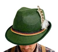 Generisch Oktoberfest Hat with , Bavarian Traditional Felt Hat - Traditional Party Hat with Gamsbeard for Men and Women - For Oktoberfest, Carnival, Halloween & Costume Parties
