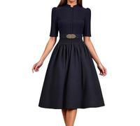 Generisch Oktoberfest Outfit Beer Dress Short Sleeve Lace-Up Dress for Women Life in Medieval Europe, black, XL