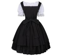 Generisch Oktoberfest Outfit Gothic Lace Cosplay Dress Medieval Dress for Women Halloween Beer Festival Costume Elegant Outfit with Ruffles Puff Sleeves Medieval Crown King (White, XL)