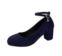 Generisch Oktoberfest Shoes Women's Chunky Heel Waterproof Large Heel Casual Shoes Everyday and Stylish Combination with Dirndl Dress Slip On Design for Fit Comfortable Cosplay High, 6 Dark Blue, 7 UK