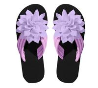 Generisch Open Toe Flip Flops with 3D Flower Motif for Women Platform Toe Separator Elegant Summer Sandals Comfortable Lightweight Mules Eleagnt Casual Shoes for a Stylish Summer, purple, 7 UK