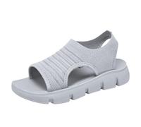 Generisch Orthopaedic Sandals, Stretch, Women's Non-Slip Summer Washable Slingback Slide Sports Sandals, Super Comfortable Sports Knitted Sandals, Mesh Soft Sole, Casual Shoes, House Slippers, gray, 6