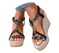 Generisch Orthopaedic Sandals Women's Sandals Boho Slip Sandals Wedge Heel Strap Sandals Open Wedge Sandals Wide H Evening Shoes Toe Sandals Fish Mouth Hiking Sandals