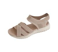 Generisch Orthopaedic Sandals Women's Summer Fish Mouth Flat Summer Shoes Leisure Shoes Sandals Beach Shoes Bathing Shoes Non-Slip Sports Sandals for Guests at a Beach Wedding, khaki, 10 UK