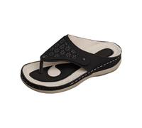 Generisch Orthopaedic Sandals Women's Toe Sandals Lightweight Flip Flops Breathable Sandals Comfortable Flip Flops Open Big Toe Separator Non-Slip Summer Shoes Outdoor Sandals, black, 9 UK
