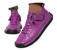 Generisch Orthopaedic Shoes Women's Trainers Wide Foot Comfortable Painless Breathable Shoes Comfortable Supporting Leather Shoes Waterproof Shoes Size 35-45, purple, 8 UK