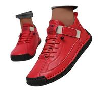 Generisch Orthopaedic Shoes Women's Trainers Wide Foot Comfortable Painless Breathable Shoes Comfortable Supporting Leather Shoes Waterproof Shoes Size 35-45, red, 8 UK