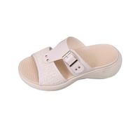 Generisch Orthopaedic Shoes Women's Wedge Heel Slippers Non-Slip Toe Separator Flat Comfort Clogs Beach Shoes Bathing Shoes Flip Flops Slippers for City Trip, Everyday Shoes, White, 9 UK