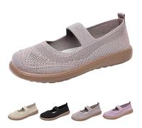 Generisch Orthopaedic Trainers Women's No Laces Low Shoes Health Shoes Woven Mesh Breathable Ballet Shoes Slip On Casual Shoes Soft Sole Comfortable Walking Shoes, light green, 4 UK