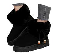 Generisch Outdoor Ankle Boots Women's Low Heel Boots Short Shaft Thick Sole Slip On Shoes Fashionable Plain Half Boots Comfort Activities Snow Boots Winter Boots Ankle Boots, O Black, 8.5 UK