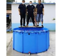 Generisch Outdoor Fish Pond with Robust Frame, Foldable Tarpaulin for Koi Breeding, Easy to Install Above Ground Aquarium, Blue, 2.5 x 1 m/98.4 x 39.4 inches