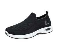 Generisch Outdoor Leisure Shoes Men Sports Shoes Women Black Plain Non-Slip Platform Spring Breathable Comfortable Mesh Soft Sole Lightweight Shoes, black, 9 UK
