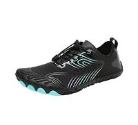 Generisch Outdoor Pair Men's Waterproof Mountaineering Casual Sports Shoes Lace-Up Shoes Beach Running Breathable Shoes with Soft Base, black, 5 UK