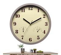 Generisch Outdoor - Precise Waterproof Non Ticking Easy Read Clock with Thermometer and Hygrometer - for Patio, Pool, Bedroom, Living Room, RV, Garage, Fit