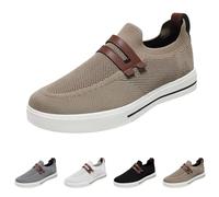 Generisch Outdoor Sports Shoes, Breathable Running Shoes, Lightweight Walking Shoes, Hands-Free, Leisure, Road Running Shoes, Slip-On Trainers, Men's Without Laces, khaki, 7 UK