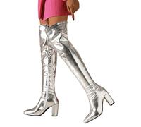 Generisch Over-the-knee boots, women's half boots, elegant combat boots, cosplay, winter boots, winter, autumn, transition boots, traditional shoes, ankle boots, classic women's boots, wedge boots