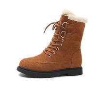 Generisch Overknees Boots Women's Shark Boots Women's Winter Snow Boots Slip Low Cut Ankle Booties with Casual, Comfortable Shoes for Cold Weather, brown, 4 UK