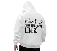 Generisch Oversize Hoodie Men's Hoodie with Rugby 3D Print Casual Streetwear Comfortable Durable Long Sleeve Pullover Baseball Sweatshirt Sporty Leisure Hoodie with Hood Sweat Jacket, White, XXL
