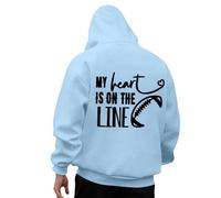Generisch Oversize Hoodie Men's Hoodie with Rugby 3D Print Casual Streetwear Comfortable Durable Long Sleeve Pullover Baseball Sweatshirt Sporty Leisure Hoodie with Hood Sweat Jacket, sky blue, XXL