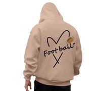 Generisch Oversize Hoodie Men's Hoodie with Rugby 3D Print Casual Streetwear Comfortable Durable Long Sleeve Pullover Baseball Sweatshirt Sporty Leisure Hoodie with Hood Sweat Jacket, A Khaki, 3XL