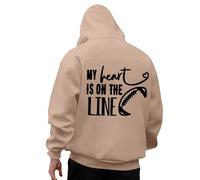 Generisch Oversize Hoodie Men's Hoodie with Rugby 3D Print Casual Streetwear Comfortable Durable Long Sleeve Pullover Baseball Sweatshirt Sporty Leisure Hoodie with Hood Sweat Jacket, khaki, XXL