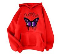 Generisch Oversize Pullover Women's Hooded Long Sleeve Shirt Women's Cotton Hoodie Hilfiger Blouse with Hood Hoodie Drawstring Tops Comfortable Sprotshit Sports Running Jacket Tops with Pockets