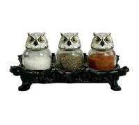 Generisch Owl Glass Storage Jar, Set of 3 Retro Jars - for Kitchen, Living Room, Cupboard Shelves, Home Chefs, Alternative Spirituality Pendants, Collectors, Kitchen, Living Room, Bedroom