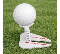 Generisch Pack of 18 10 Degree Inclined Golf Tees with Scale, Stepped Tees for Depth Limitation for Constant Height, Reduces Friction & Spin for More Width, Stable Golf Ball Holder Accessories