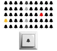 Generisch Pack of 50 Bell Stickers Switch Stickers Bell Bell (246/6/2) (Dark Grey Matt, 15 x 15 mm)
