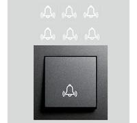 Generisch Pack of 6 Bell / Bell Symbol Switch Sticker Decal (RT87/8) (3.5 x 3.5 cm)