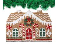 Generisch Paillasson Noël d'Épices, 80 x 50 cm Hiver Tapis Porte Touffeté Antidérapant Absorbant | Motif Maison Gourmande Pour Porche, Salle de Bain, Intérieur, Extérieur, Entrée Festive