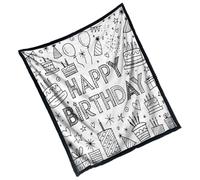 Generisch Paintable blanket, comfortable and happy birthday, colouring blanket for children for crafts, for art lovers, family, classmates, girls, classroom, party, living room, camping