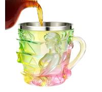 Generisch Painted Book Cup - 150 ml Feminine Design Mug | Hand-Painted Reading Cup with Handle - For Women Writers Readers Coffee Espresso Cappuccino Latte Gift