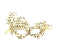 Generisch Painted Half Face Shield with Gold Powder for Women Party Carnival Mask Dance Accessory Elegant Makeup Design (Gold, One Size)