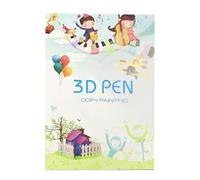 Generisch Painting Book 3D Printing Pen - 10.04 x 6.69 Inches 3D Printed Painting Stencils, Reusable 40 Patterns Paper Template with 2 Clear Plates Drawing Stencils for Boys Girls DIY Art