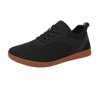 Generisch Pair of Mesh Sports Casual Shoes Breathable Flat Bottom Comfortable Hiking Shoes Plus Size for Men Lightweight Everyday Shoes Durable, black, 5 UK