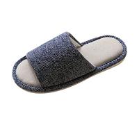 Generisch Pair of models shoes indoor non-slip slippers four seasons linen slippers for men, b, 10 UK