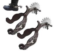 Generisch Pair of Steel Western Cowboy Spurs 8 x 15 x 5 cm | Equestrian Event Supplies Metal Cowboy Spurs for Riding on the Jumping Ranch