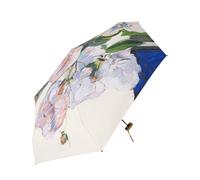 Generisch Parasol Umbrella - Double-Purpose | Lightweight Outdoor Supplies for Sun Parasol Sun | Flower Pattern Portable UV Parasol For Beach Daily Commute Outdoor Events, multicoloured, White