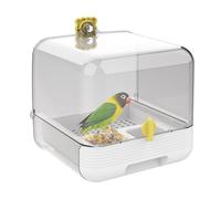 Generisch Parrot Bath, Pull-Out Parrot Feeder for Cage, 2 in 1 Bowl Bathtub, Transparent Design for Pet, Inside, Outdoors, Yards, Decks, Garden