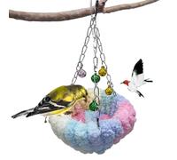 Generisch Parrot Bed - Warm Coral Velvet Bird Bed | Hammock with Screw Hooks & Reinforced Net - Cuddly Sleeping House for Birds Parakeets - Comfortable Retreat for Cage & Home