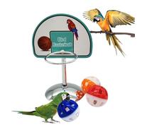 Generisch Parrot Metal Basketball Hoop Toy, Interactive Bird Training Game, 3 Colourful Bell Balls Included, Small, Medium, Large Sizes for Cockatiels Budgies