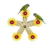 Generisch Parrot Toy, Bird Spinner Perch, Rotating Wooden Cage Accessory with Durable Motion System, Engaging Chewing Design with Safe Natural Material Build, Bird Enrichment Toy for Indoor Cage Use
