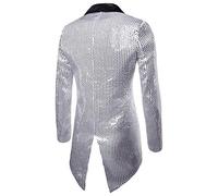Generisch Party One Men's Fashion Jacket Coat Charm Knob Casual for Coats Jackets Elegant Fashion Clothing, silver, XXL
